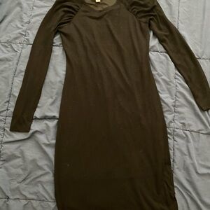 Motherhood Black Long Sleeve Bodycon Maternity Dress